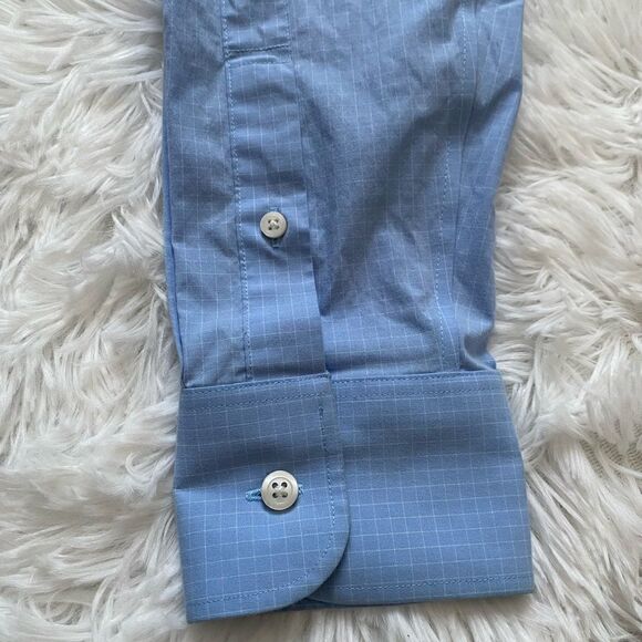 J. Crew Flex Wrinkle Free Button Down Dress Shirt Blue Mens Size Medium - Picture 5 of 8